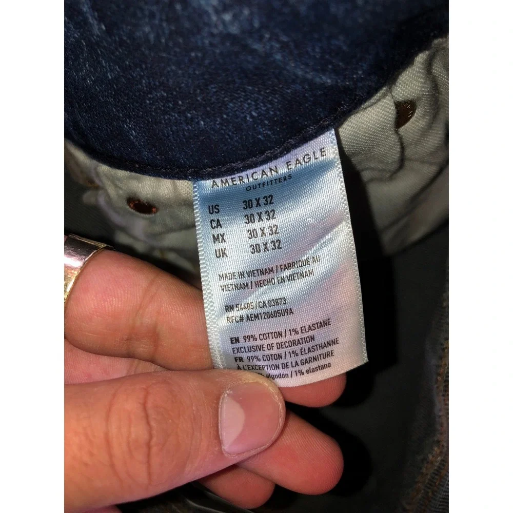 American Eagle Ne(x)t Level Airflex Skinny Jeans Dark Wash Distressed 30x32